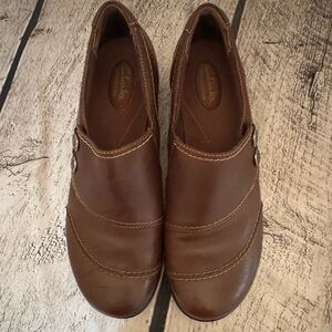 Clarks Leather Loafers with Silver Accents